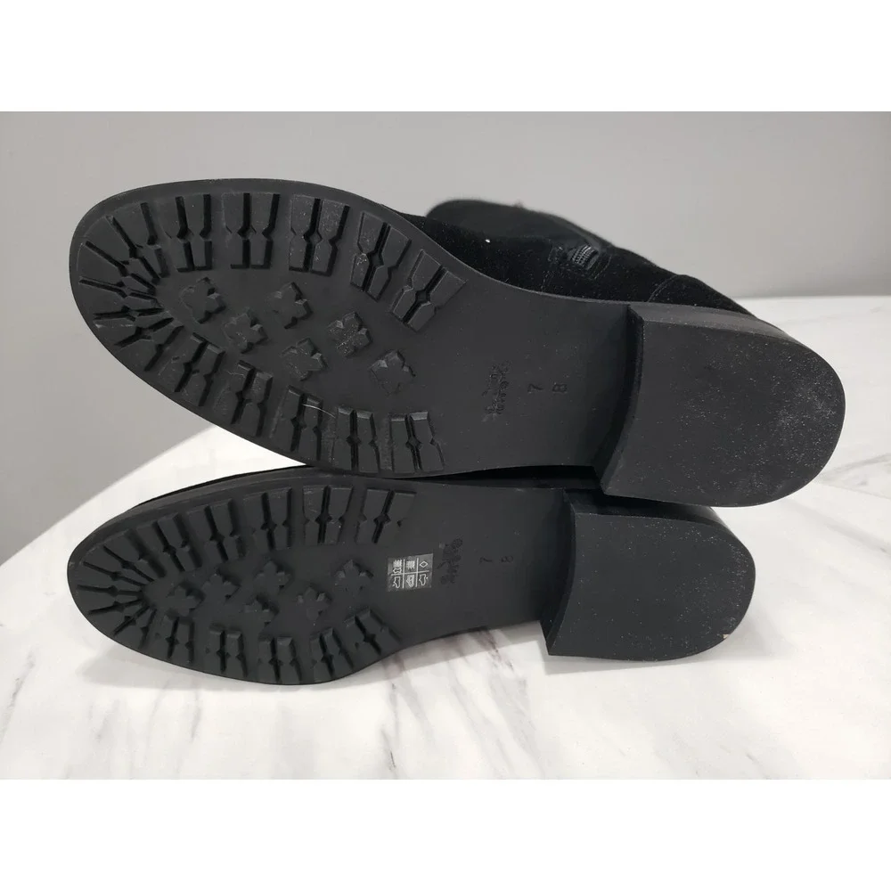 NEW NO BOX SIZE 7 Coach Leather Boots Essex Suede Saddle Stretch Tall Riding - Picture 5 of 7